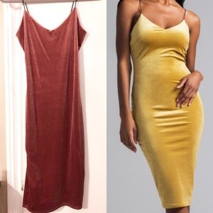 Mind Code velvet rose pink bodycon dress size M/L